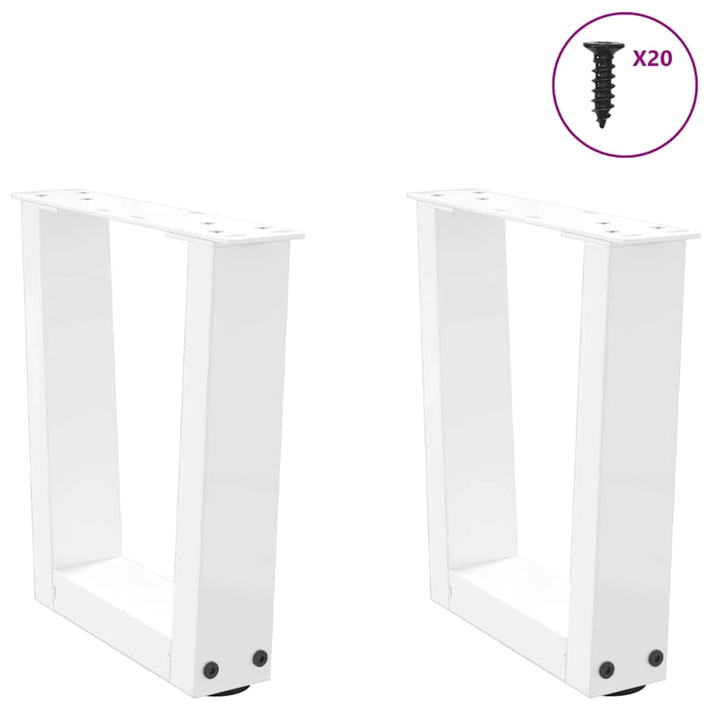 Set di 2 gambe per tavolino da caffè a V con piedini regolabili 40 x 30-31 cm acciaio bianco 02_0056893