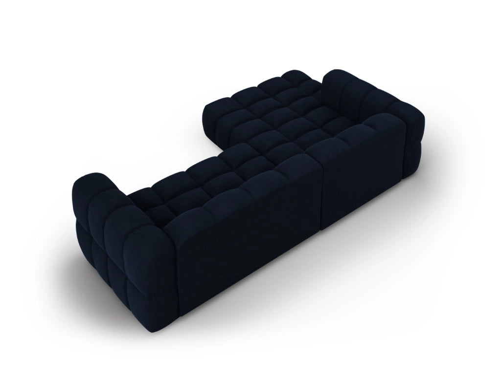Cosmopolitan Design - Divano angolare modulare sinistro "Sky" 4 posti in velluto blu reale 