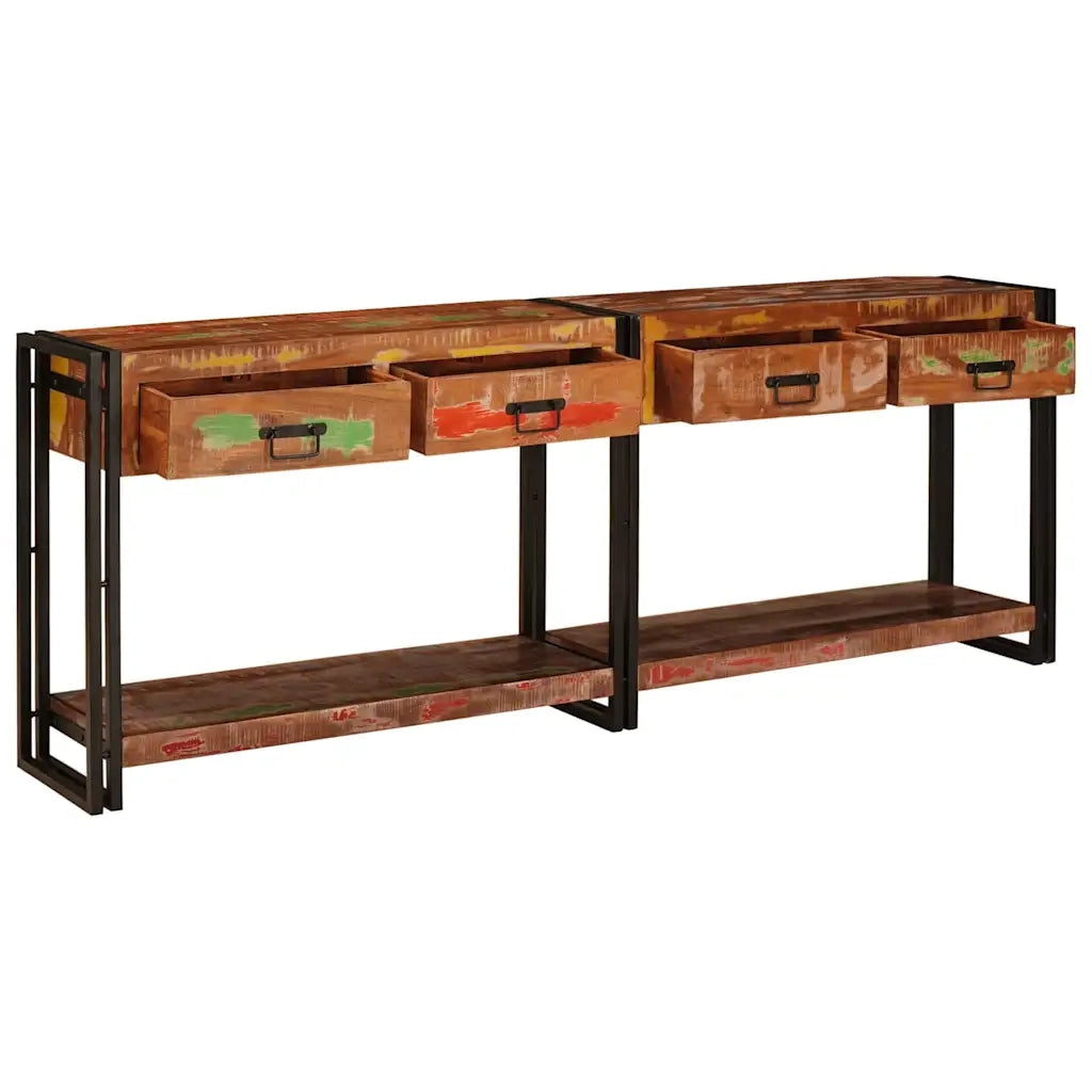 Tavoli consolle 2 pcs Multicolore Legno Recuperato Massello 3324228