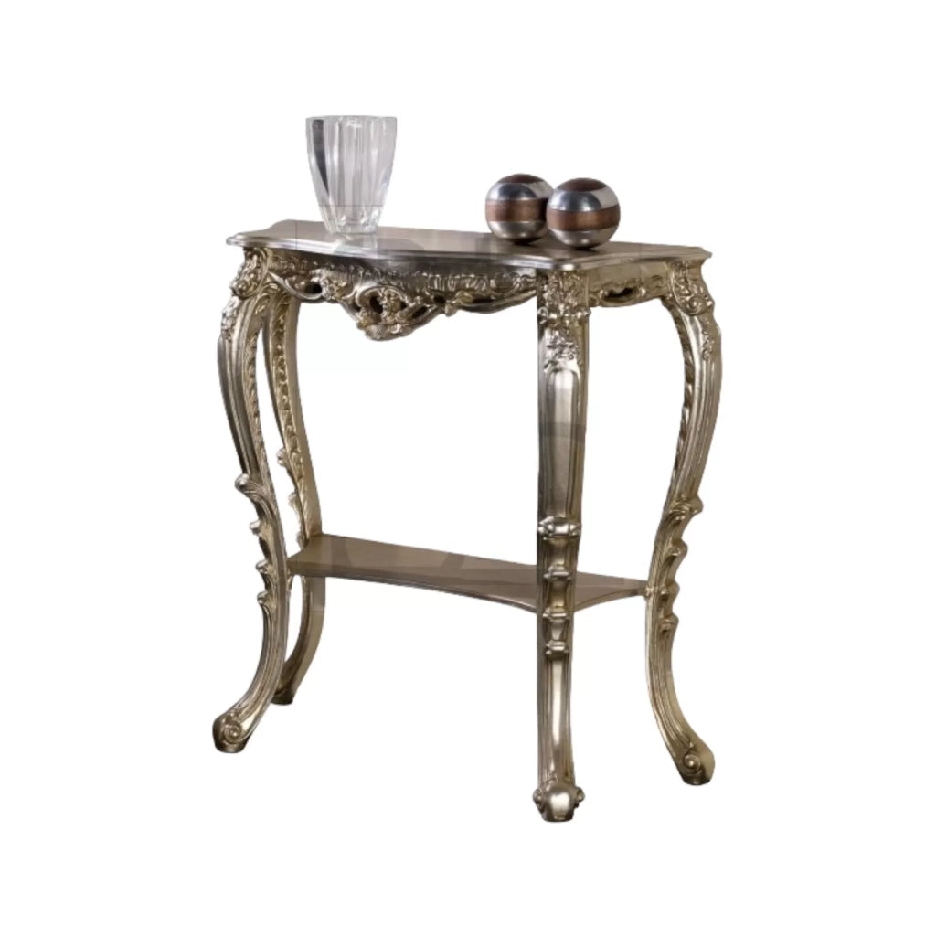 Consolle barocca in foglia argento misura  l.86 x h. 83 x  p.29 - Mobili 2G