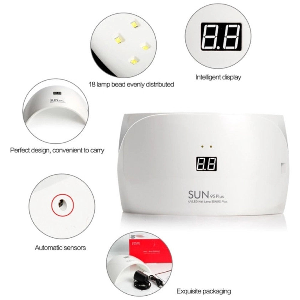 Trade Shop - Lampada Fornetto Uv Sun9s Plus 18led 36/48w Ricostruzione Unghie Nail Portatile -