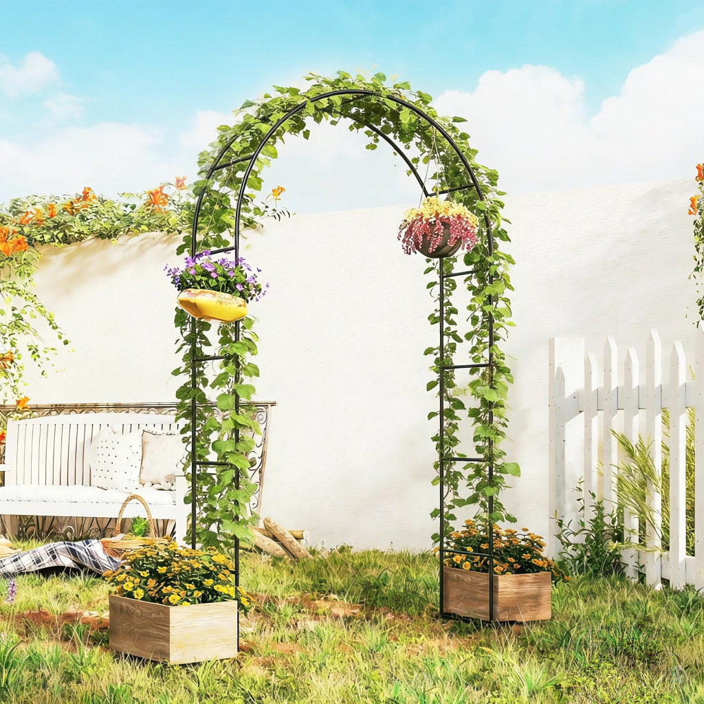 Arco Giardino per Piante Rampanti ¨C zephmum ¨C Nero 145x39x237 cm