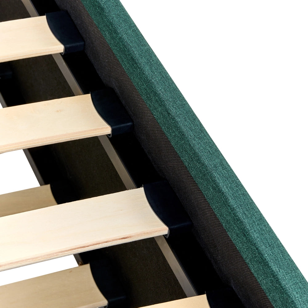 Divano Letto estraibile 90 x 200 cm Rivestimento in tessuto verde Misura singola sottoletto per ospiti abbottonato