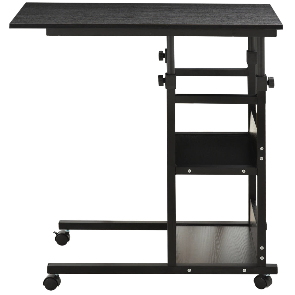 Tavolino con ruote ¨C zephmum ¨C nero 80x40x72-82 cm