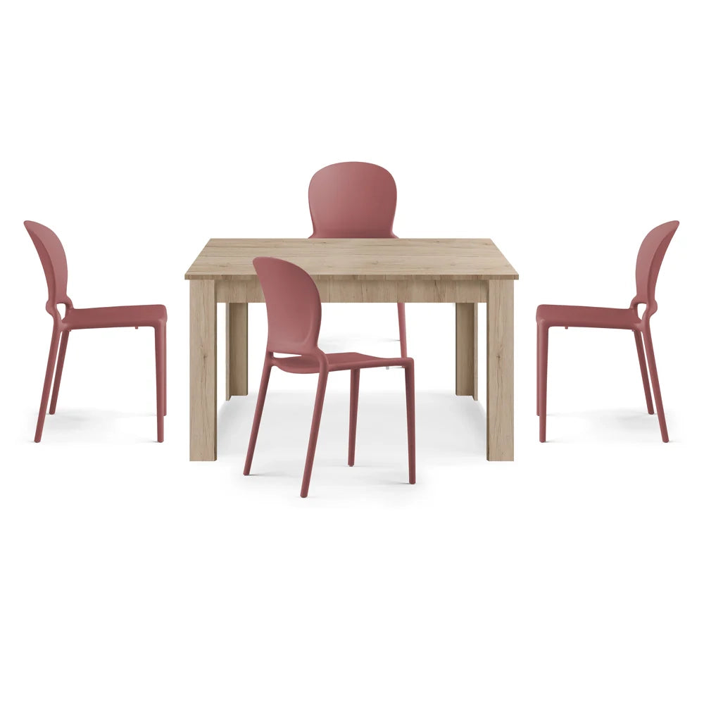 Tavolo allungabile da pranzo Rovere Derby 130x80 fino a 170 cm modello N1 MADE IN ITALY design moderno ideale per cucina, soggiorno e sala da pranzo