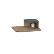 Comodino "Luno" con lampadina in legno - 40 x 30 x 16 cm - Marrone