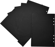 Foglietto A5 per separatore di cartacee, nero, 6 fogli, 1/5 taglio, 2 set (10 pezzi), carta robusta, scuola, ufficio, casa.