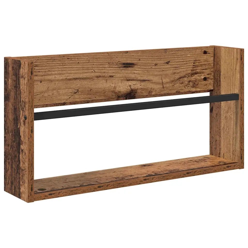 Scaffale per riviste 2 pz Legno vecchio 60 x 12 x 30 cm CFW1400089