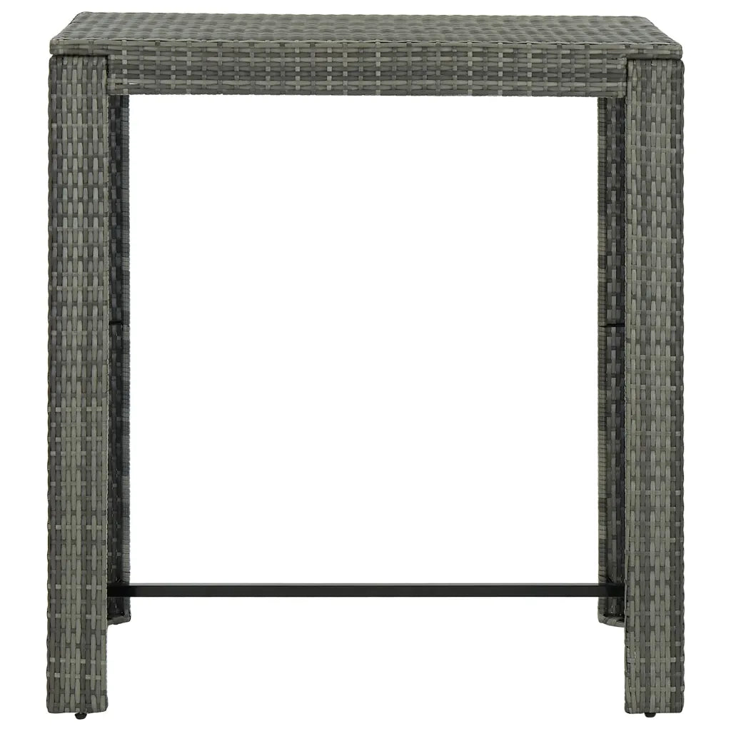 Tavolo da Bar da Giardino Grigio 100x60,5x110,5 cm Polyrattan 45875