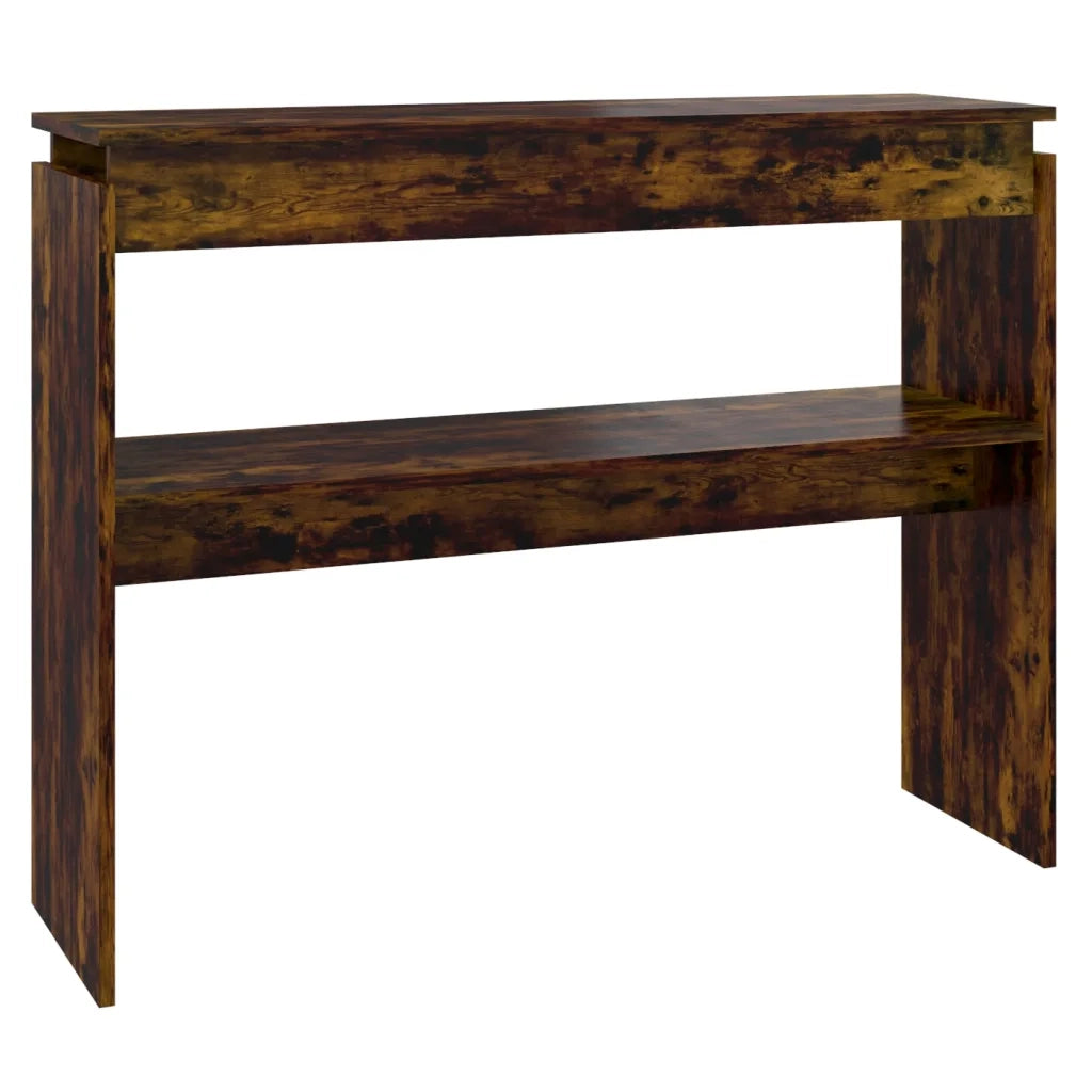 Tavolino Consolle-Tavolino da soggiorno-Tavolo Rovere Fumo 102x30x80 cm in Legno Multistrato