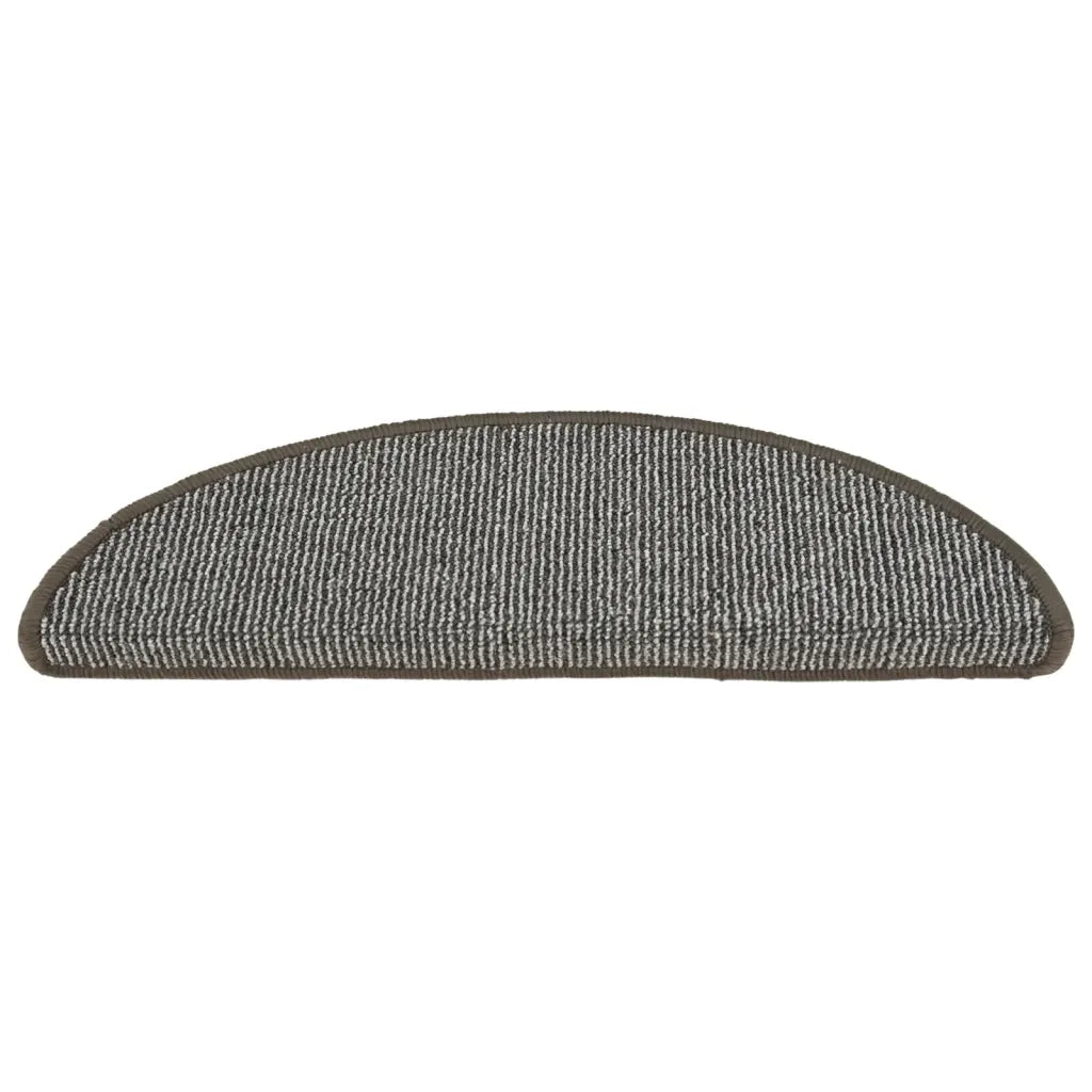 Tappetini per scale 15 pz 56x17x3 cm Grigio Semicircolari 149846