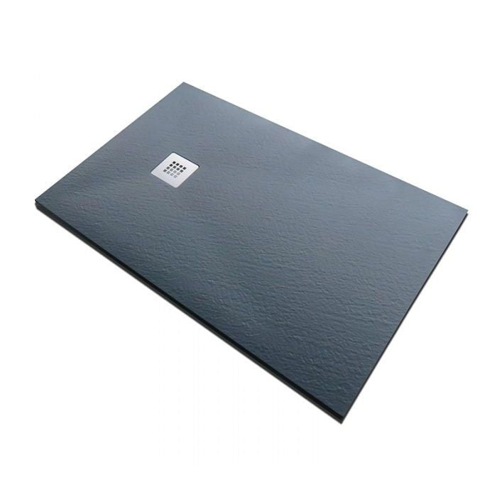 Piatto doccia in pietra SOLIDSTONE alto 2,8 cm - Antracite Grafite nero RAL 7016 - Misura: 90x100 x 2,8h