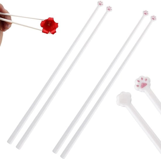 Elettrodi alimentari 2 pezzi - Elettrodi per gatto - Riciclabili - Antiscivolo - Leggeri - Plastici - 25 cm