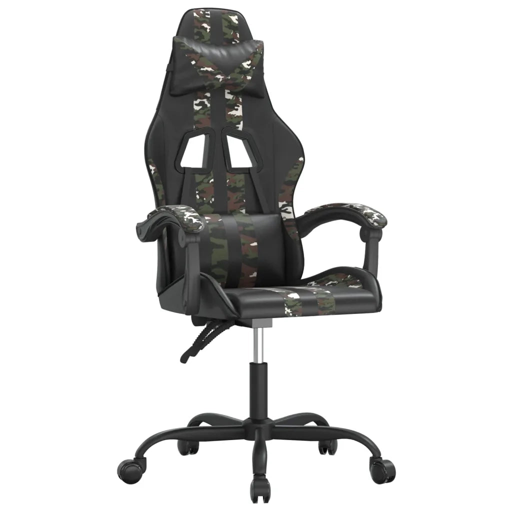 Sedia da Gaming Girevole Nero e Mimetico in Similpelle cod mxl 77177