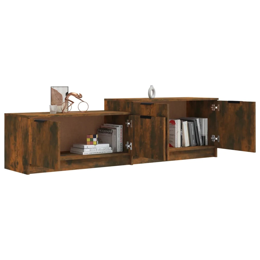 Mobile TV Rovere Fumo 158,5x36x45 cm in Legno Multistrato 817123