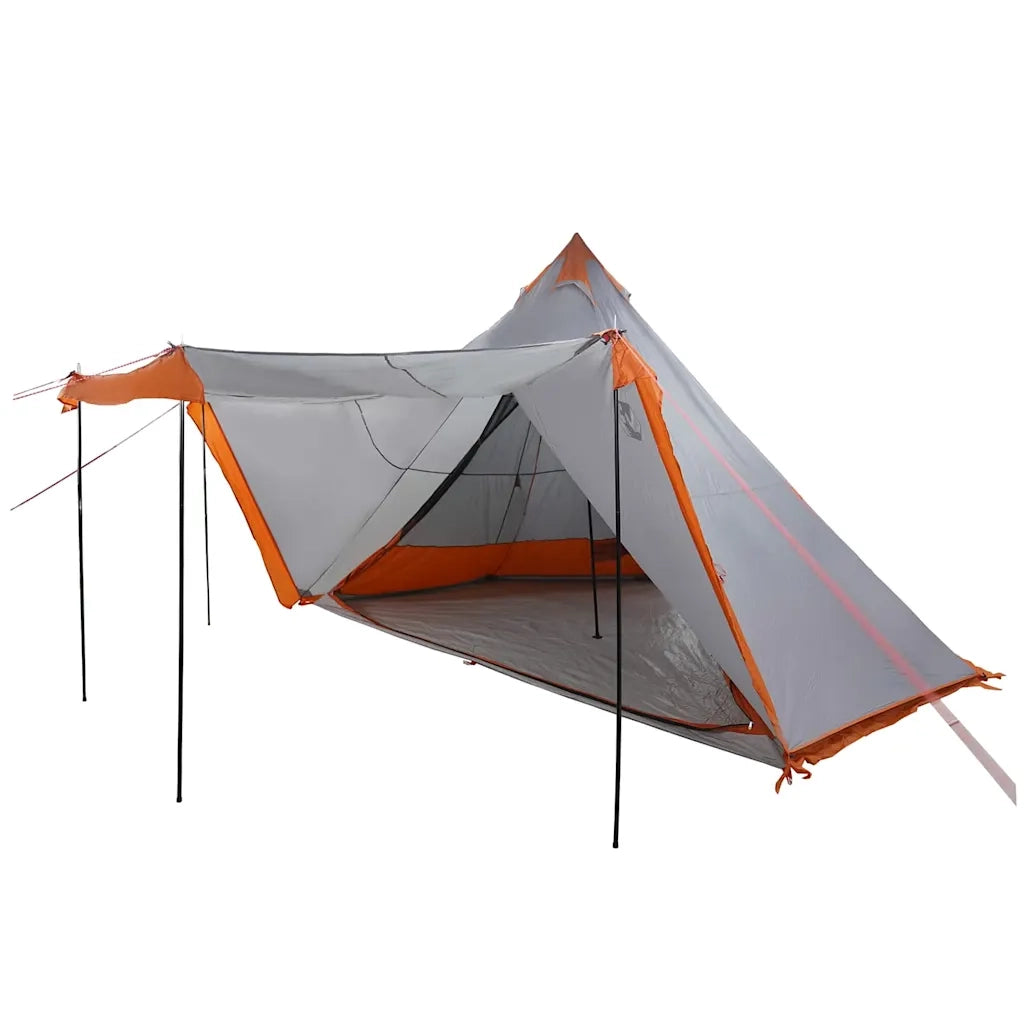 vidaXL Tenda Familiare Tipi 8 Persone Grigia e Arancione Impermeabile
