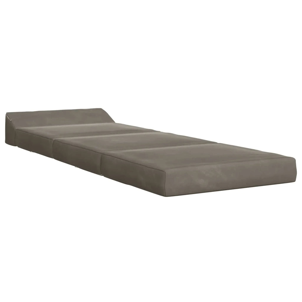 Divano Letto Pieghevole Grigio Chiaro 200 x 70 x 10 cm Velluto