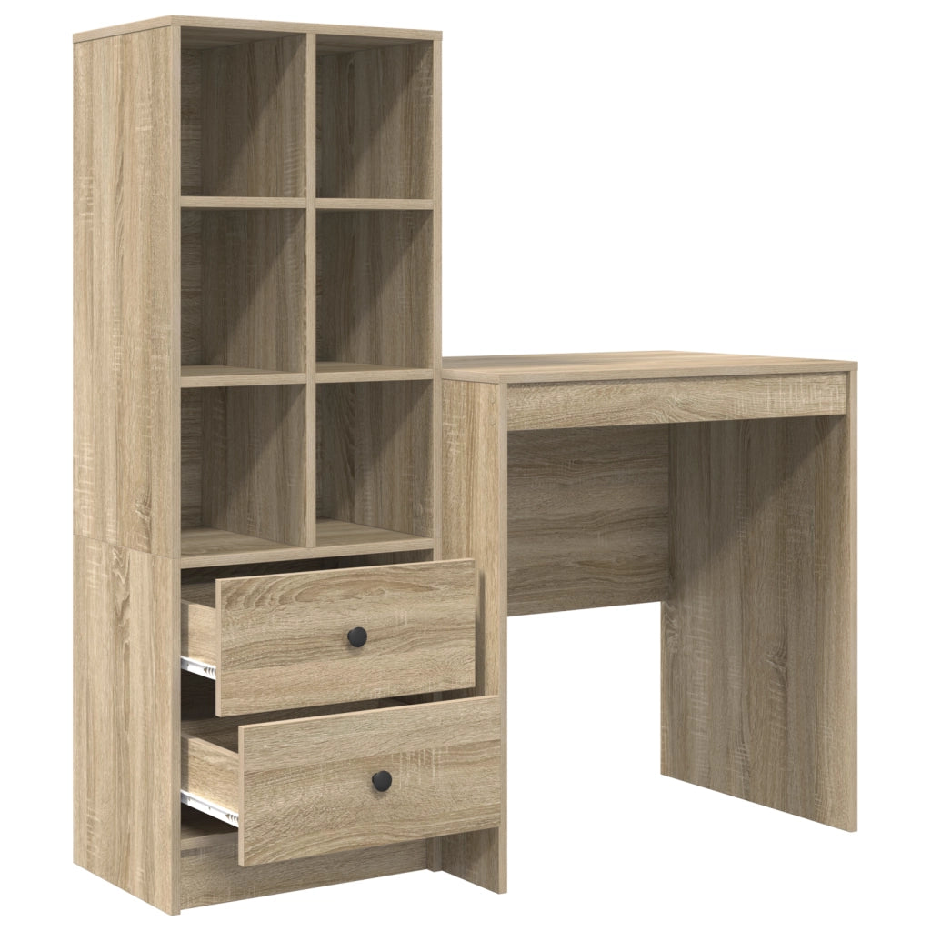 Scrivania con Archiviazione Rovere Sonoma Legno Ingegnizzato