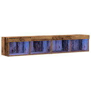 Set mobile TV con led 2 pz | Armadietto TV | Mobile Porta TV Legno vecchio 80 x 30 x 30 cm