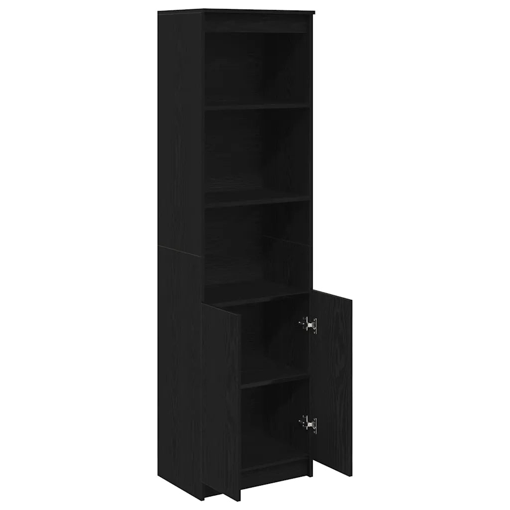 Credenza Rovere Nero 50x35x180 cm in Legno Multistrato 3328463