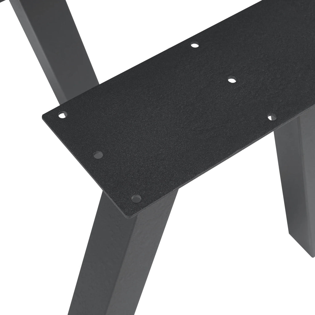 Set di 2 gambe per tavolo da arredamento moderno design originale 42 x 40 cm acciaio nero 03_0009685