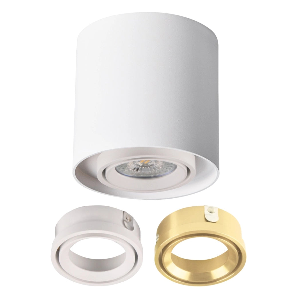 Spot da soffitto rotondo orientabile bianco oro GU10 10W Polux