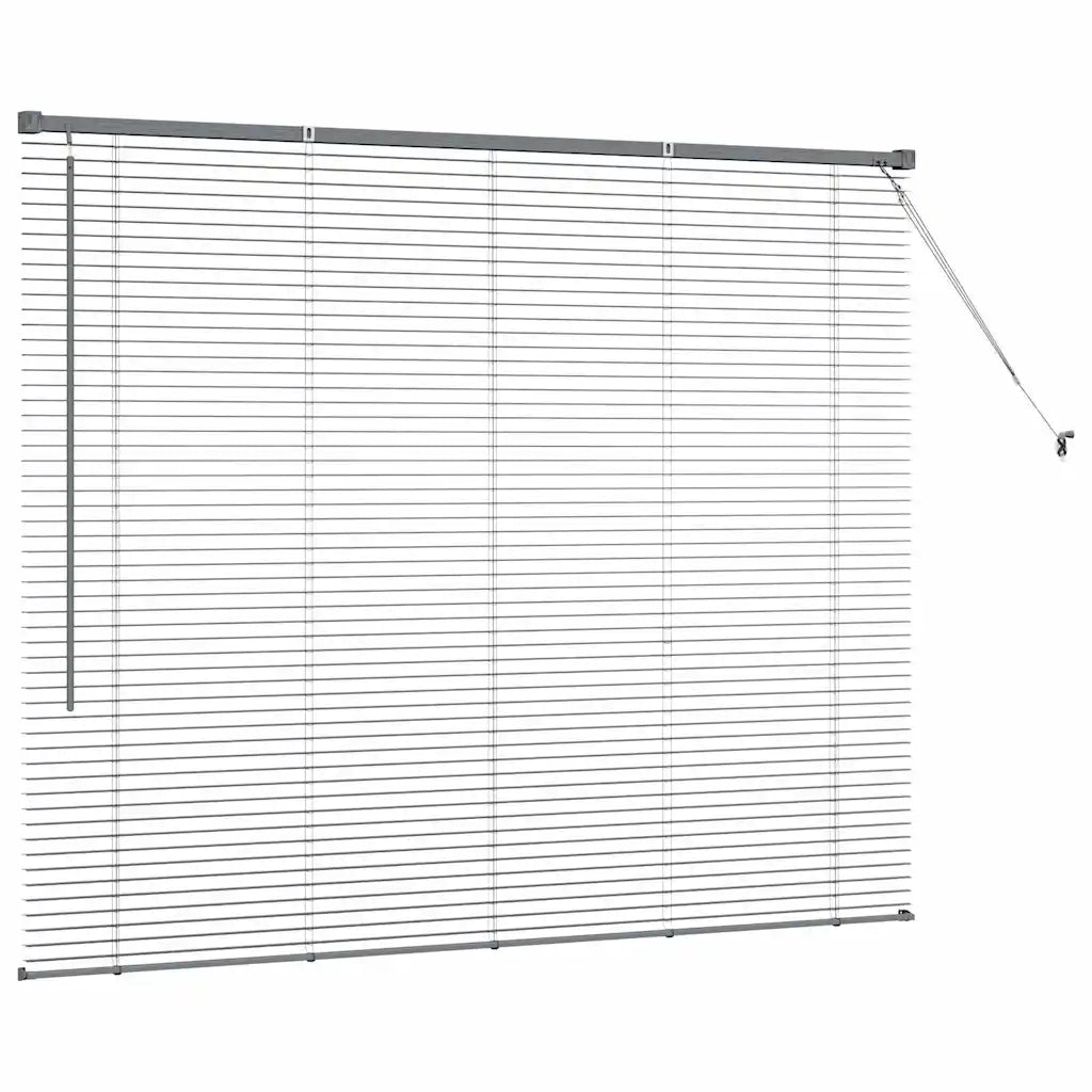 Tendaggi a Veneziana | Tenda a lamelle Grigio scuro 130 x 155 cm Alluminio