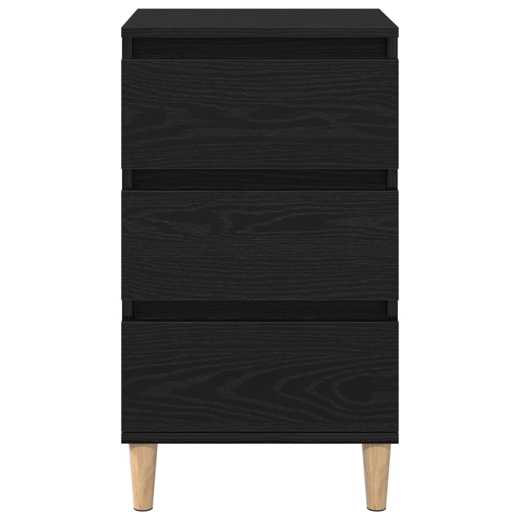 Comodino  Nero Rovere 40x35x70 cm Legno ingegnerizzato