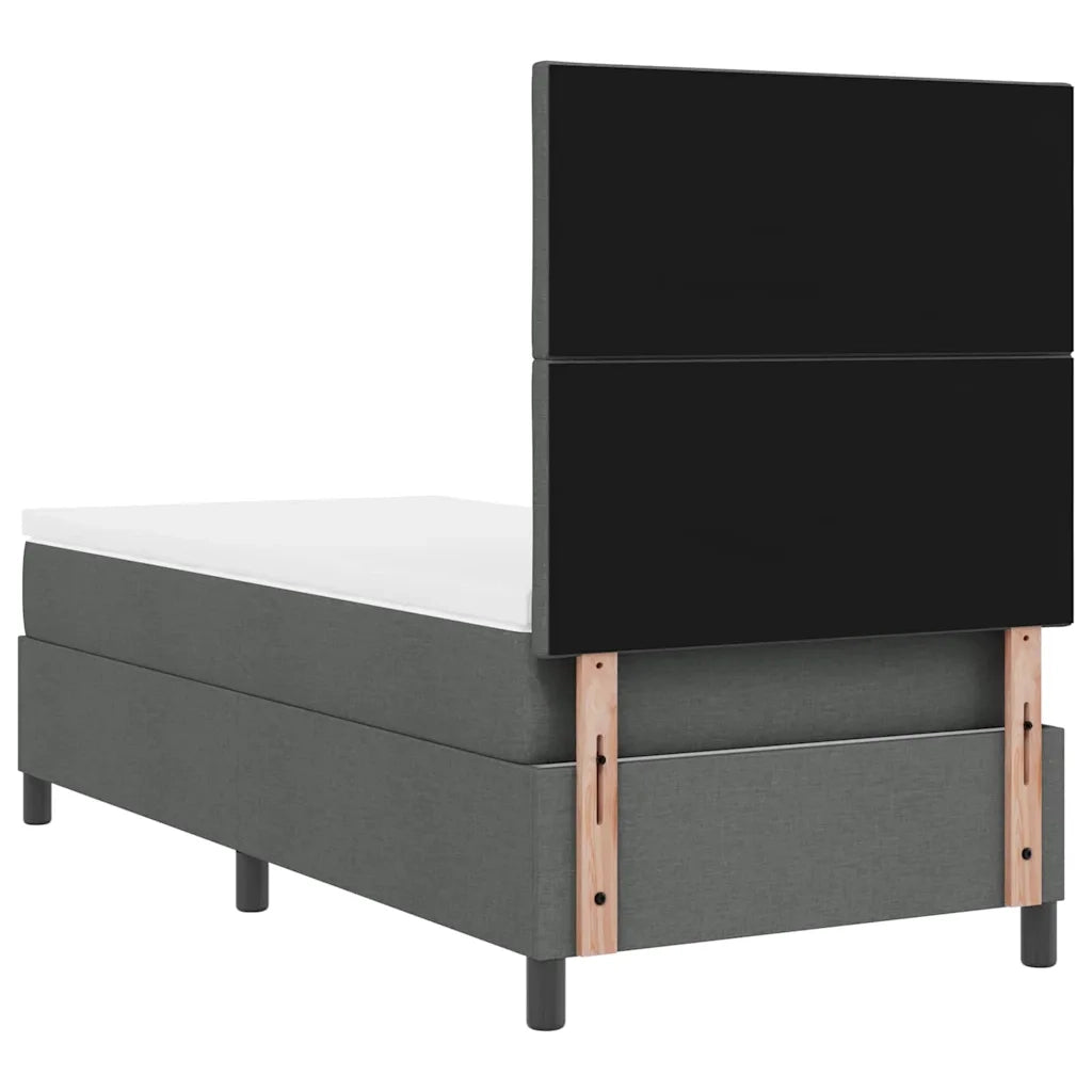 Letto a molle con testiera Grigio scuro 90 x 190 cm Tessuto 3339428
