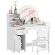 Tocador de Maquillaje per Bambini con Specchio LED e Cassetto ¨C Zephmum ¨C Bianco