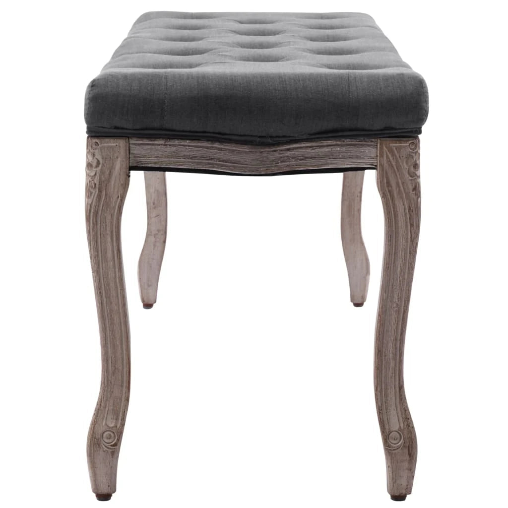 Panca in lino legno massello 110 x 38 x 48 cm grigio scuro 02_0021225