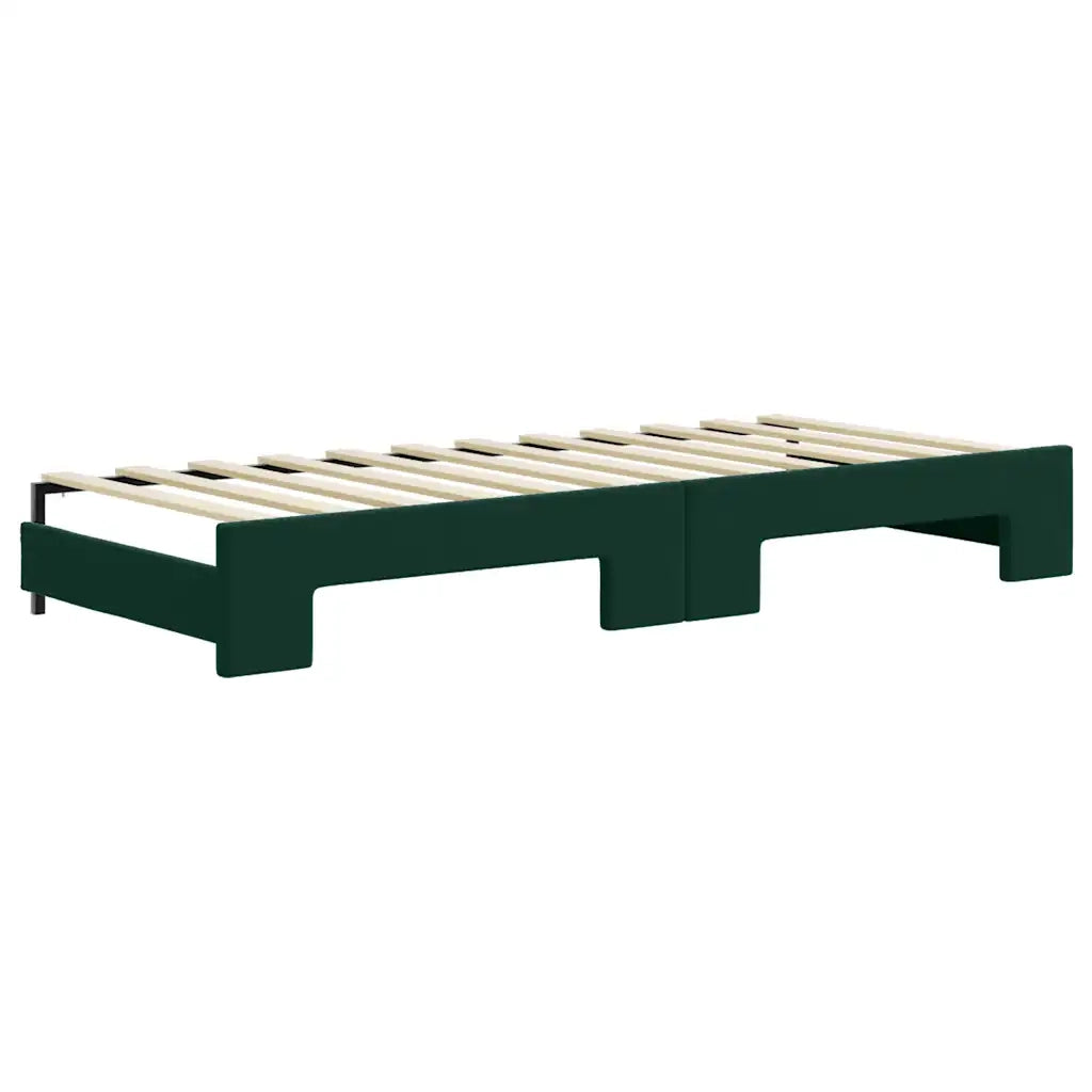 Divano Letto Estraibile Materassi Verde Scuro 80x200 Velluto 3196948
