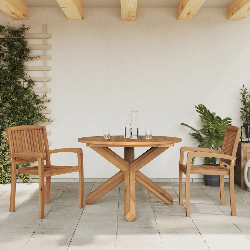 Tavolo da Giardino Ø109x74 cm in Legno Massello di Teak 4008083
