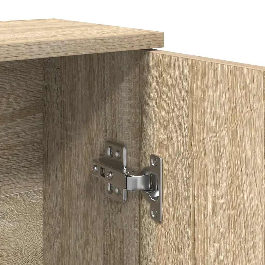 vidaXL Mobile da Bagno con Portarotolo Rovere Sonoma 39x22x90 cm
