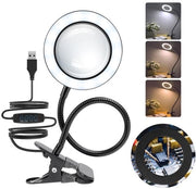 Lampada di ingrandimento 3 in 1 - 360° Regolabile - 3 Modalità di colore - 10 Livelli di luminosità - Lampada LED - Aiuto professionale per la lettura - Lampada da lavoro