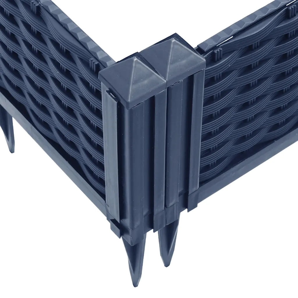 Fioriera Giardino Picchetti Grigio Blu 362,5x42,5x28,5 cm PP