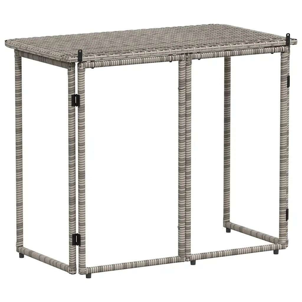 Tavolo da Giardino | Tavolino da esterno Pieghevole Grigio 90x51x75 cm in Polyrattan