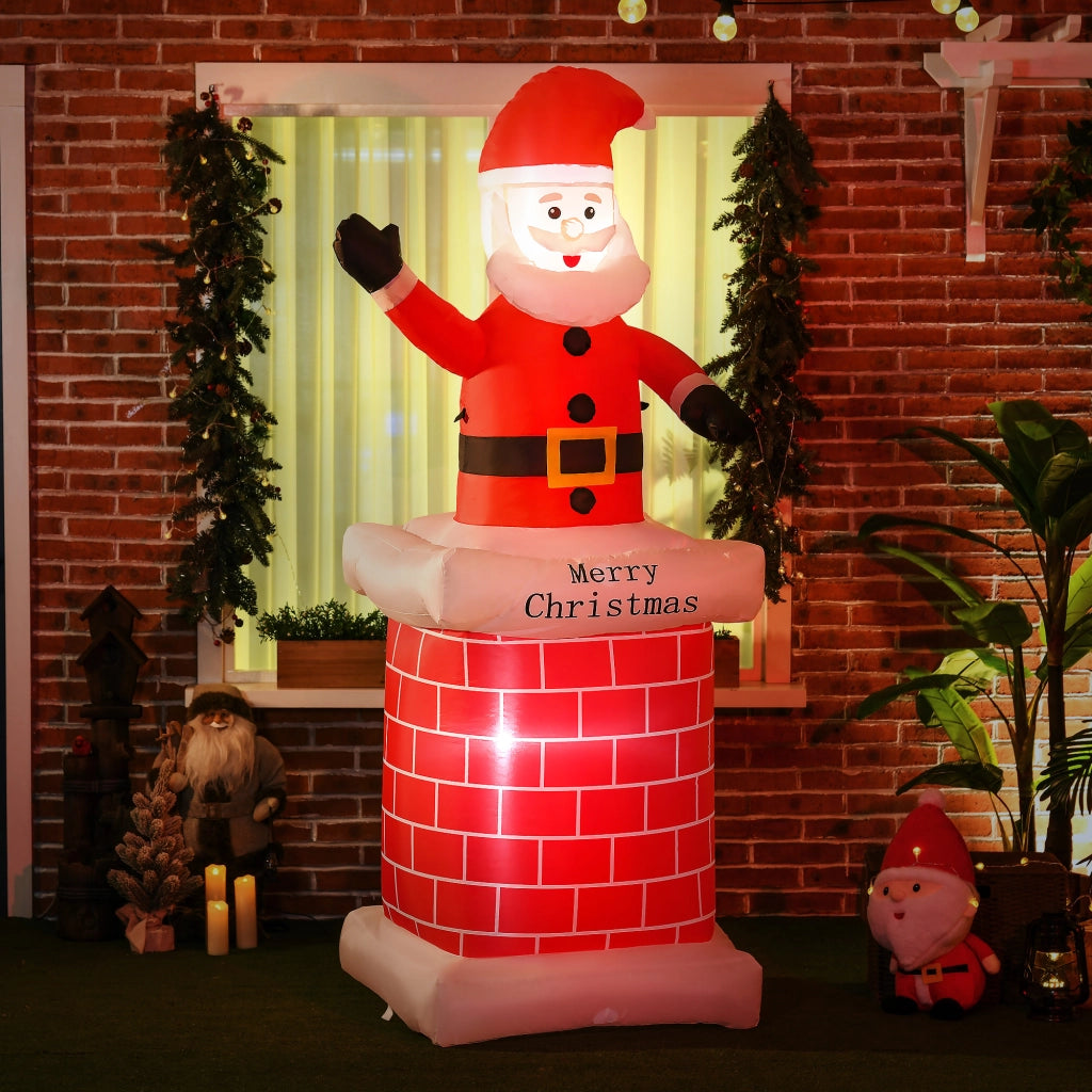 Babbo Natale Inflatable con Camino ¨C zephmum ¨C Multicolor 80x70x210 cm