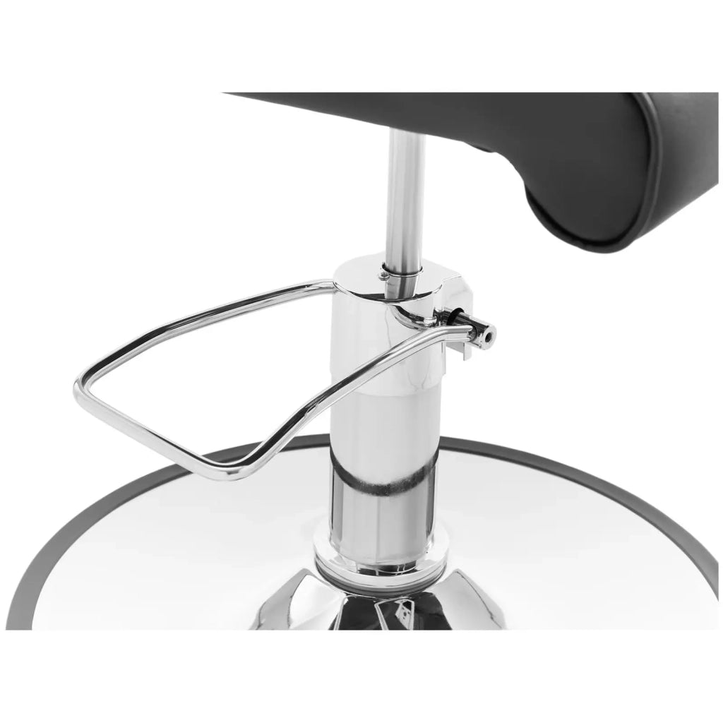 Poltrona professionale da parrucchiere con poggiapiedi 180 kg similpelle acciaio nero 14_0008933