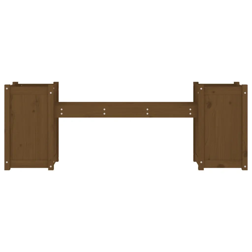 Panchina Fioriera Marrone Ambra 180x36x63cm Legno Massello Pino 825166