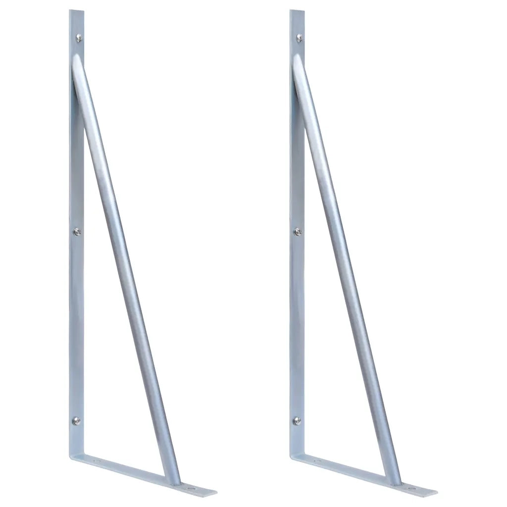 Staffe di Supporto per Recinzione 2 pz in Acciaio Zincato cod mxl 62192