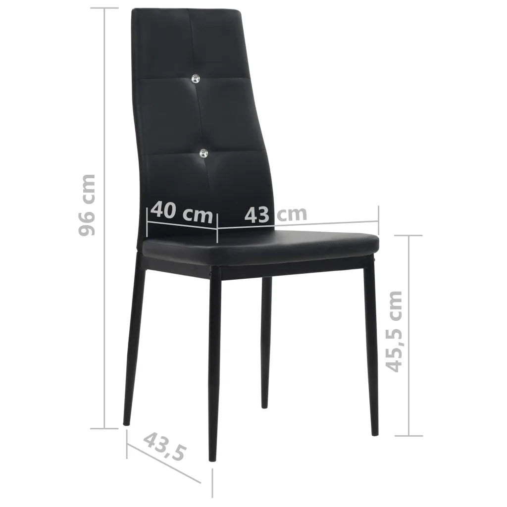 Sedie da Pranzo 4 pz Nere in Similpelle cod mxl 13257