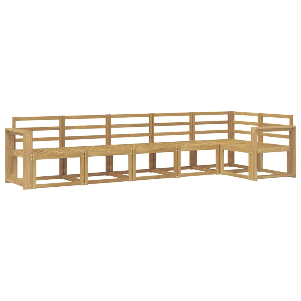 Set di divani da esterno 6 pcs Bianco Legno di Acacia Massello 3387703