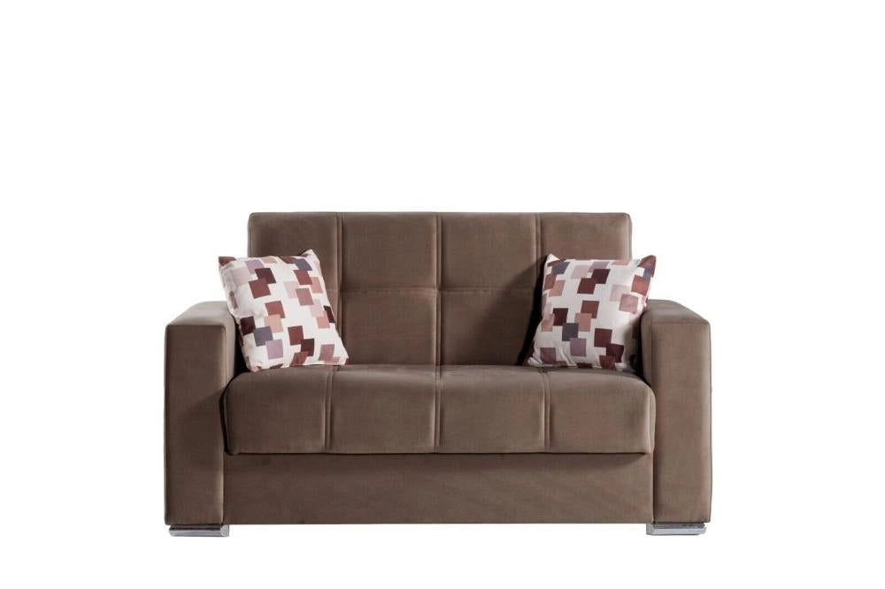 Divano 2 Posti Con Cassettone 2 Cuscini Braccioli ALBA CM. 158x85x92