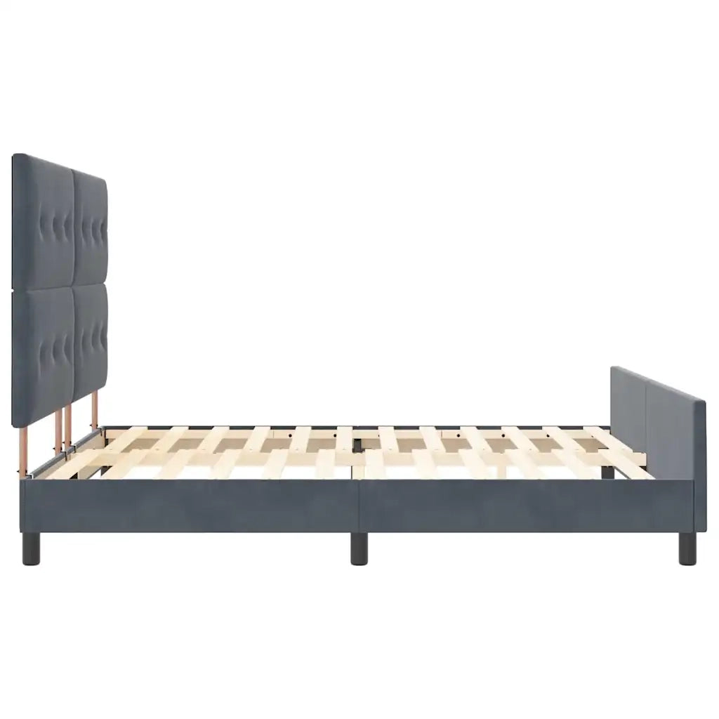 Letto a molle con testiera Grigio scuro 180 x 200 cm Velluto 3344958