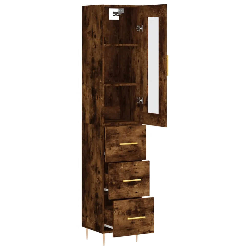 Credenza Rovere Fumo 34,5x34x180 cm in Legno Multistrato 3199230