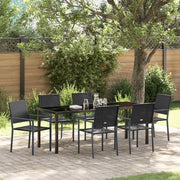 Set da Pranzo per Giardino 7 pcs Nero Rattan in PE 3379084