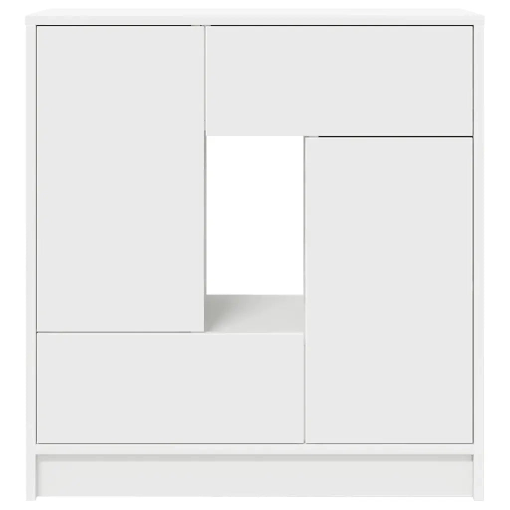 Credenza con Cassetti e Ante Bianco 70,5x34x74,5 cm