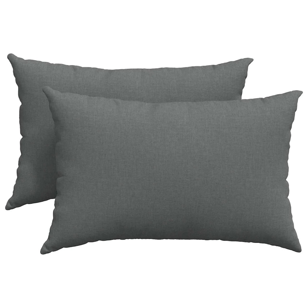 Cuscini da Divano 2 pcs Grigio scuro 60 x 40 cm Tessuto