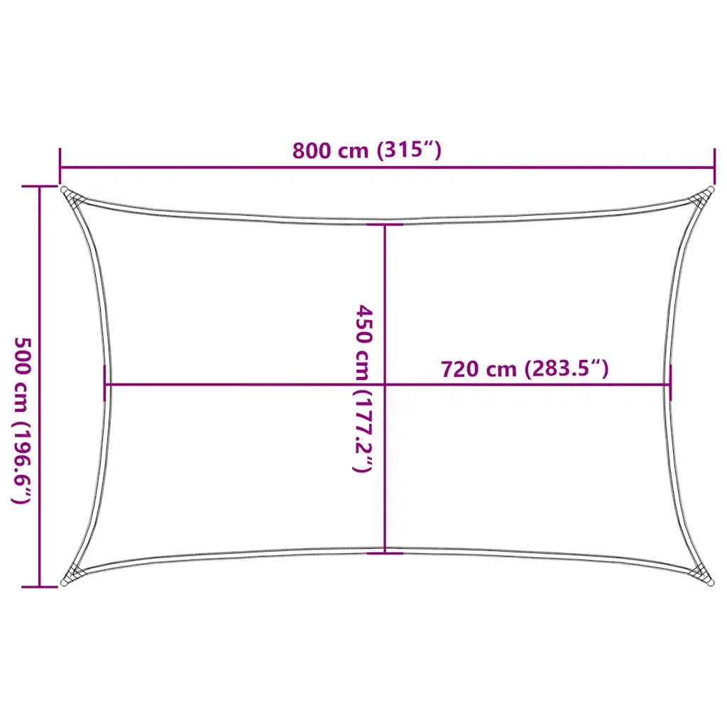 Vela Parasole 160 g/m² Rettangolare Blu 5x8 m in HDPE 311523